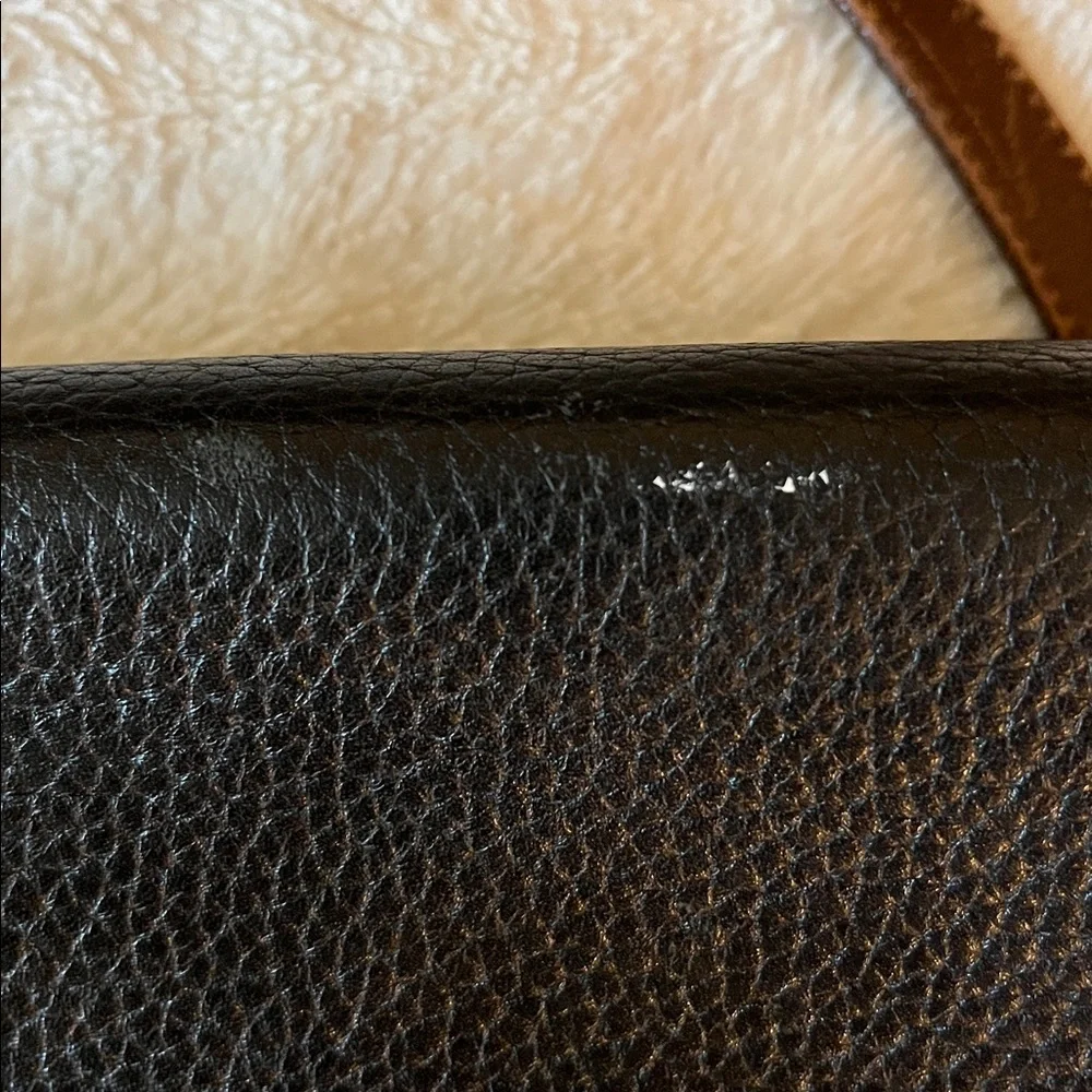 Rare Vintage Dooney & Bourke Purse Bl/Br 1981 All-weather Leather Collection